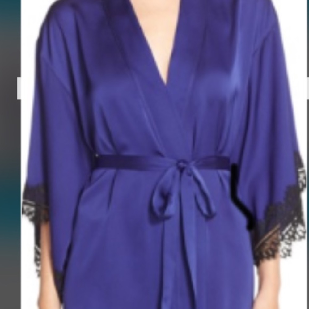 Josie by natori satin purple robe